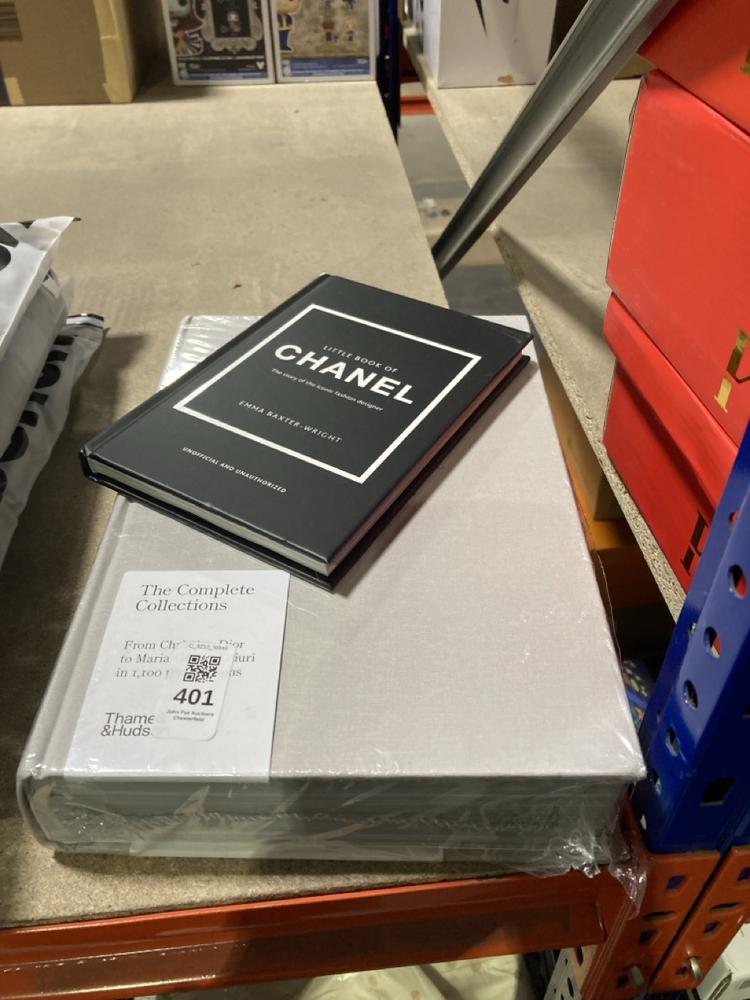 Lot 401  
            Chesterfield SR46 - Parcel Delivery Only 

                
LITTLE BOOK OF CHANEL TO INCLUDE DIOR CATWALK BOOK (LOCATION: I2)