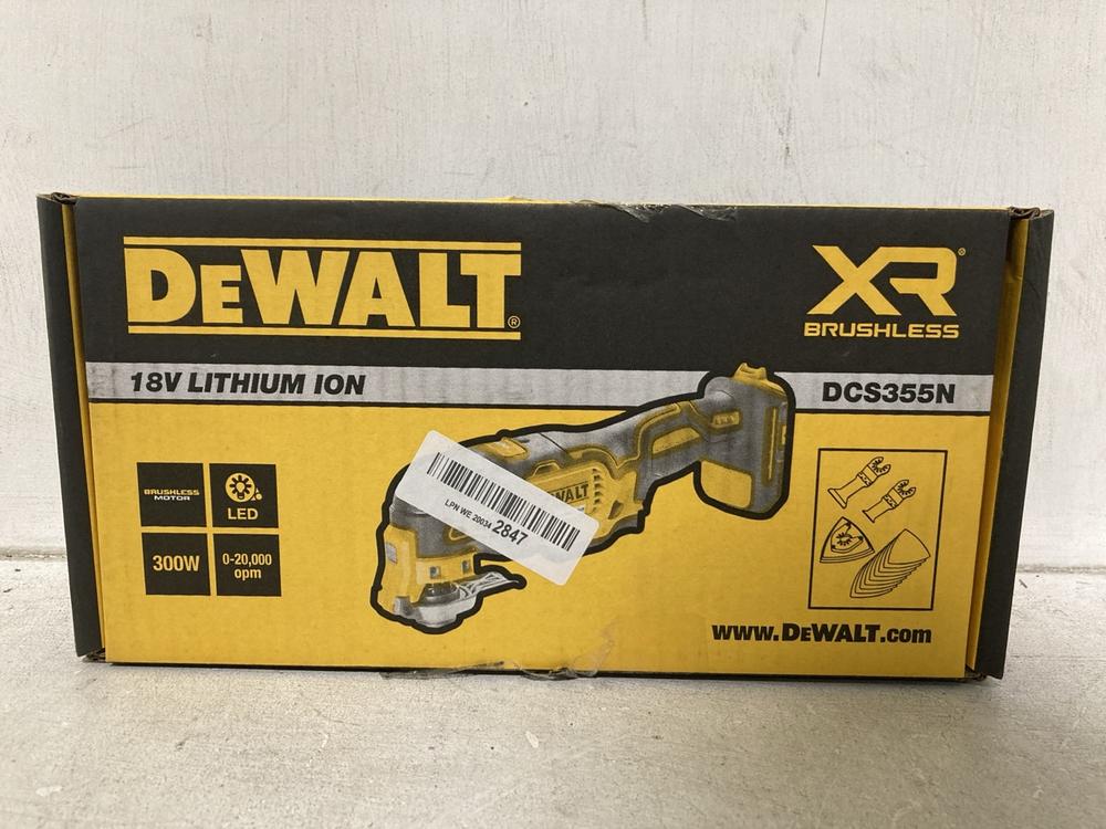 Lot 437  
            Chesterfield SR46 - Parcel Delivery Only 

                
3 X ASSORTED TOOLS TO INCLUDE DEWALT XR BRUSHLESS DSC355N OSCILLATING MULTI-TOOL ...