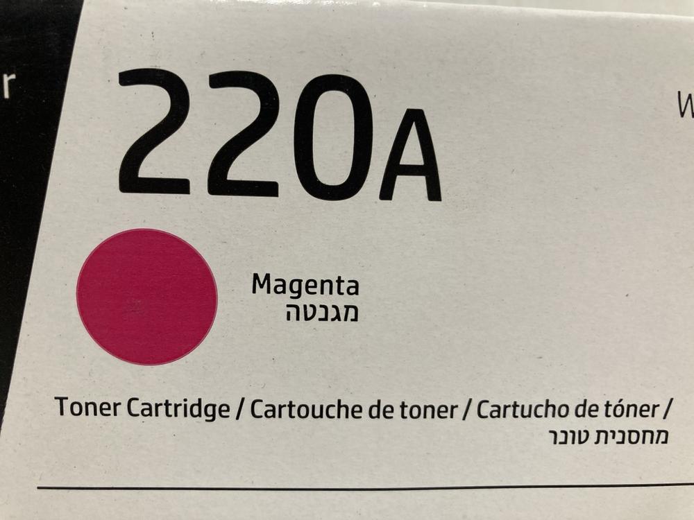 Lot 450  
            Chesterfield SR46 - Parcel Delivery Only 

                
HP W2203A LASERJET 220A MAGENTA ORIGINAL TONER CARTRIDGE (LOCATION: I3)
