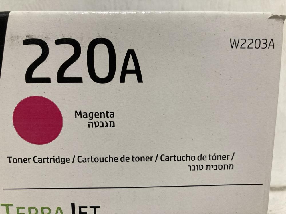 Lot 452  
            Chesterfield SR46 - Parcel Delivery Only 

                
HP W2203A LASERJET 220A MAGENTA ORIGINAL TONER CARTRIDGE (LOCATION: I3)