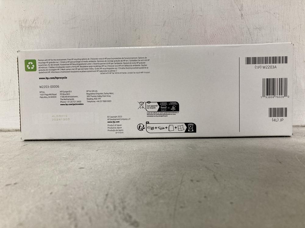 Lot 454  
            Chesterfield SR46 - Parcel Delivery Only 

                
HP W2203A LASERJET 220A MAGENTA ORIGINAL TONER CARTRIDGE (LOCATION: I3)