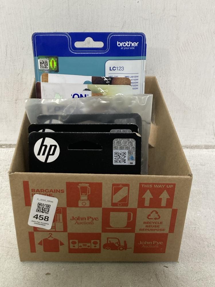 Lot 458  
            Chesterfield SR46 - Parcel Delivery Only 

                
QTY OF ASSORTED INKS TO INCLUDE BROTHER LC123 GENIUS SUPPLIES INK PACK - CYAN, YE...