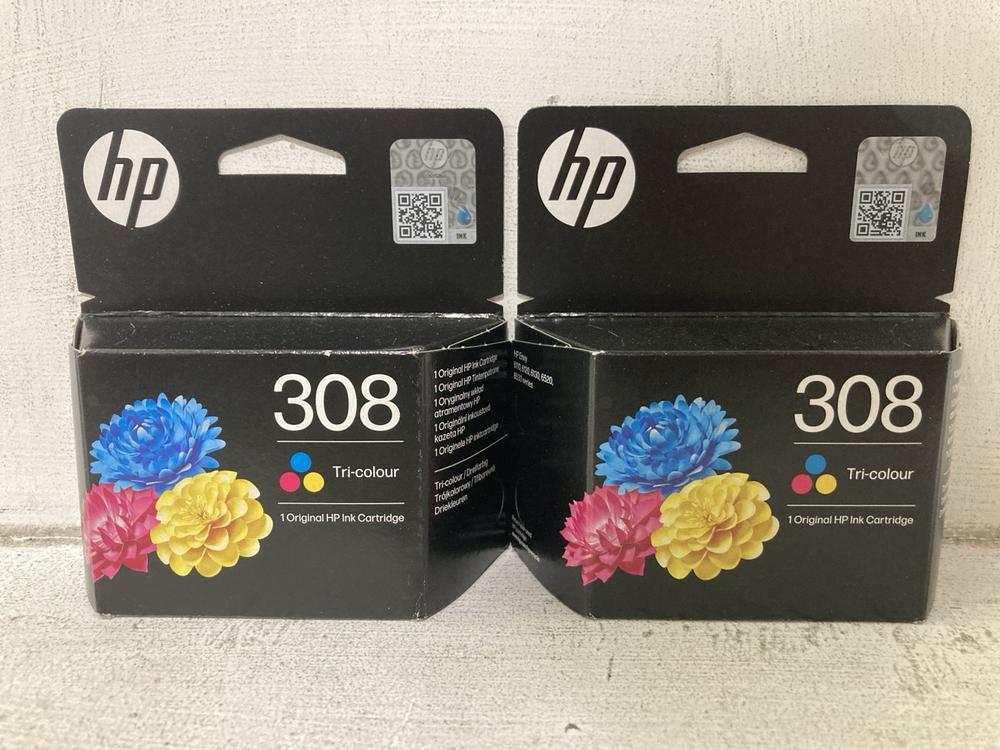 Lot 459  
            Chesterfield SR46 - Parcel Delivery Only 

                
6 X HP 308 TRI-COLOUR ORIGINAL INK CARTRIDGE (LOCATION: I3)