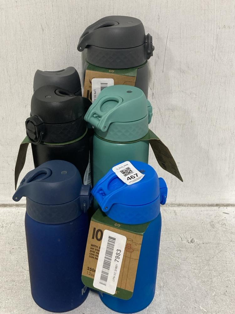 Lot 467  
            Chesterfield SR46 - Parcel Delivery Only 

                
6 X ASSORTED ION8 BOTTLES TO INCLUDE ION8 350ML FLIP-LID BOTTLE IN BLUE (LOCATION...