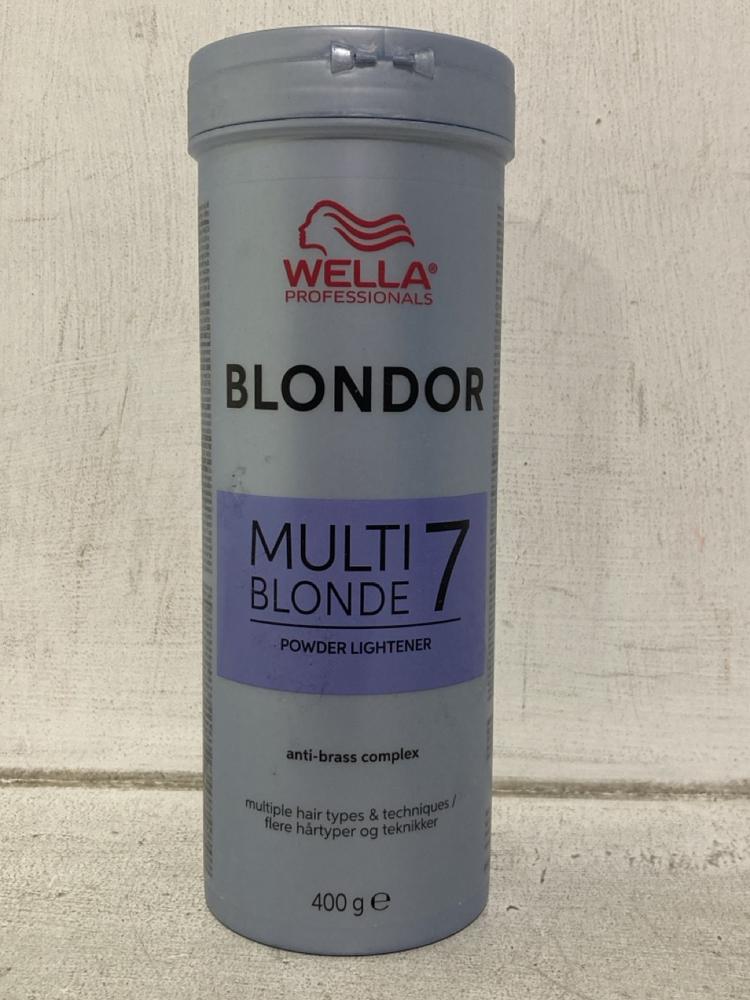 Lot 471  
            Chesterfield SR46 - Parcel Delivery Only 

                
5 X WELLA BLONDE MULTI BLONDE 7 POWDER LIGHTENER 400G (LOCATION: I3)