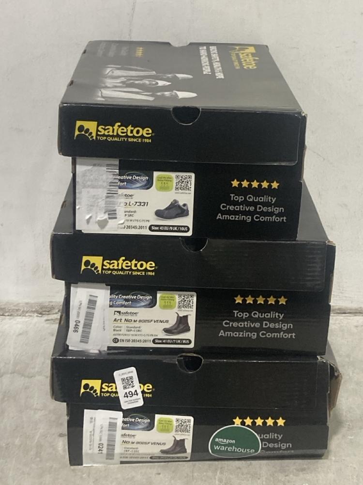 Lot 494  
            Chesterfield SR46 - Parcel Delivery Only 

                
3 X ASSORTED WORKWEAR SHOES TO INCLUDE BLACK BOOTS IN SIZE 5 UK (LOCATION: I4)