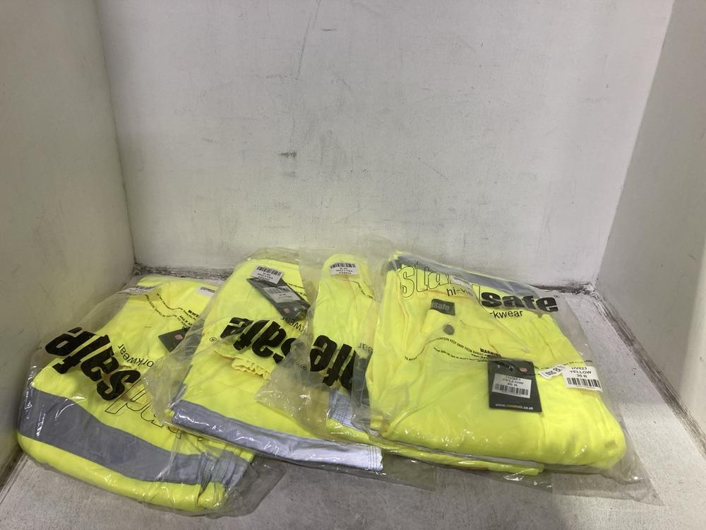 Lot 500  
            Chesterfield SR46 - Parcel Delivery Only 

                
4 X ASSORTED STAND SAFE WORKWEAR TO INCLUDE YELLOW TROUSERS SIZE 30R (LOCATION: I4)
