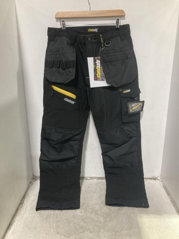 Lot 502  
            Chesterfield SR46 - Parcel Delivery Only 

                
5 X ASSORTED STAND SAFE WORKWEAR ITEMS TO INCLUDE STANDSAFE TROUSERS IN BLACK SIZ...