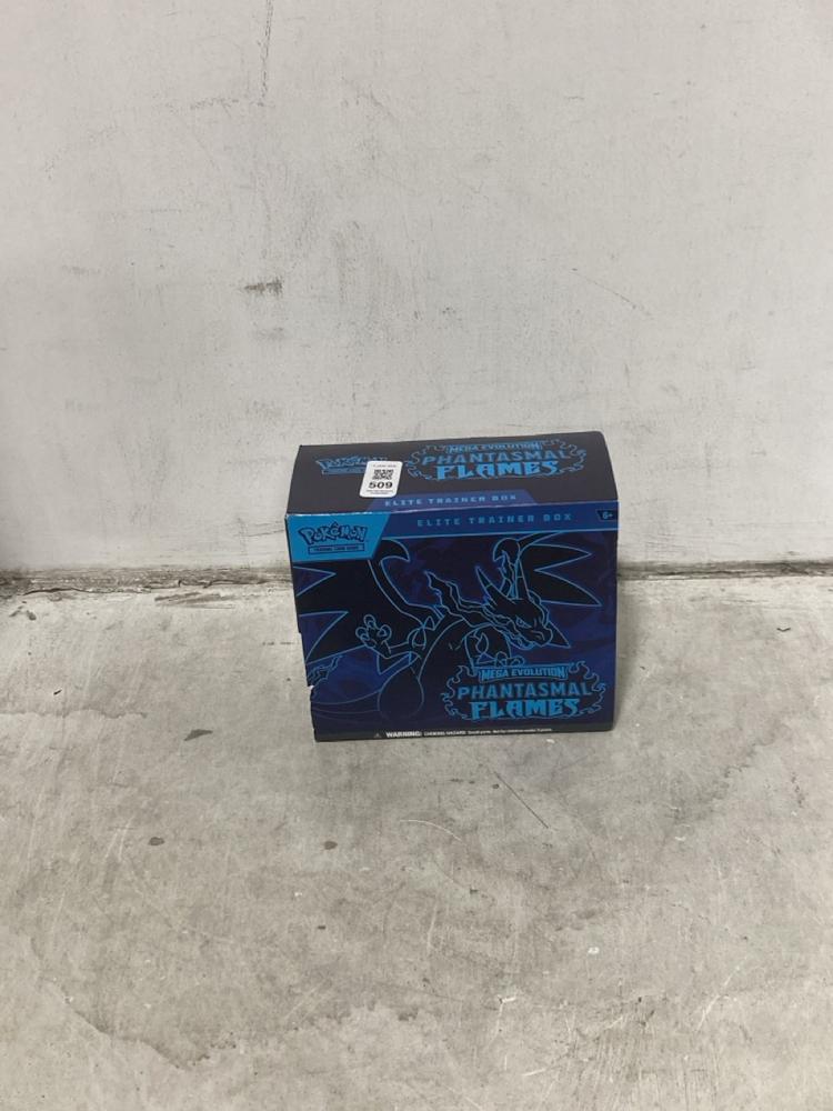 Lot 509  
            Chesterfield SR46 - Parcel Delivery Only 

                
POKEMON ELITE TRAINER BOX MEGA EVOLUTION PHANTASMAL FLAMES (LOCATION: I4)
