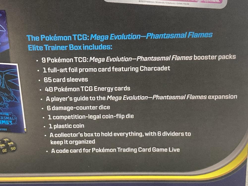 Lot 509  
            Chesterfield SR46 - Parcel Delivery Only 

                
POKEMON ELITE TRAINER BOX MEGA EVOLUTION PHANTASMAL FLAMES (LOCATION: I4)