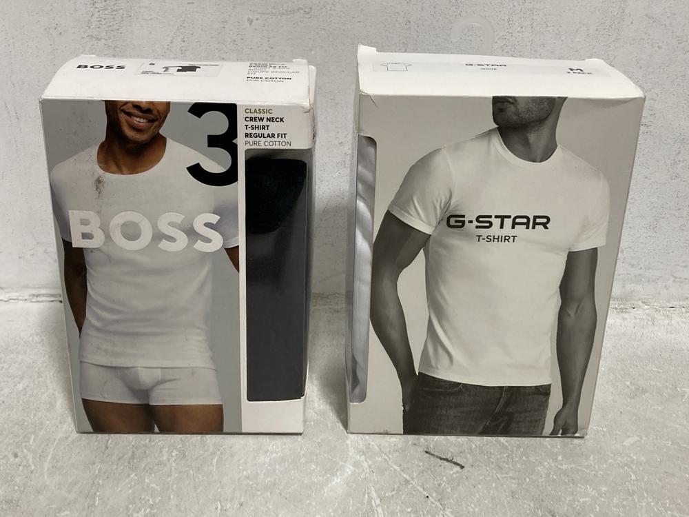 Lot 531  
            Chesterfield SR46 - Parcel Delivery Only 

                
6 X ASSORTED CLOTHING ITEMS TO INCLUDE G-STAR RAW 2 PACK T-SHIRTS IN SIZE M (LOCA...