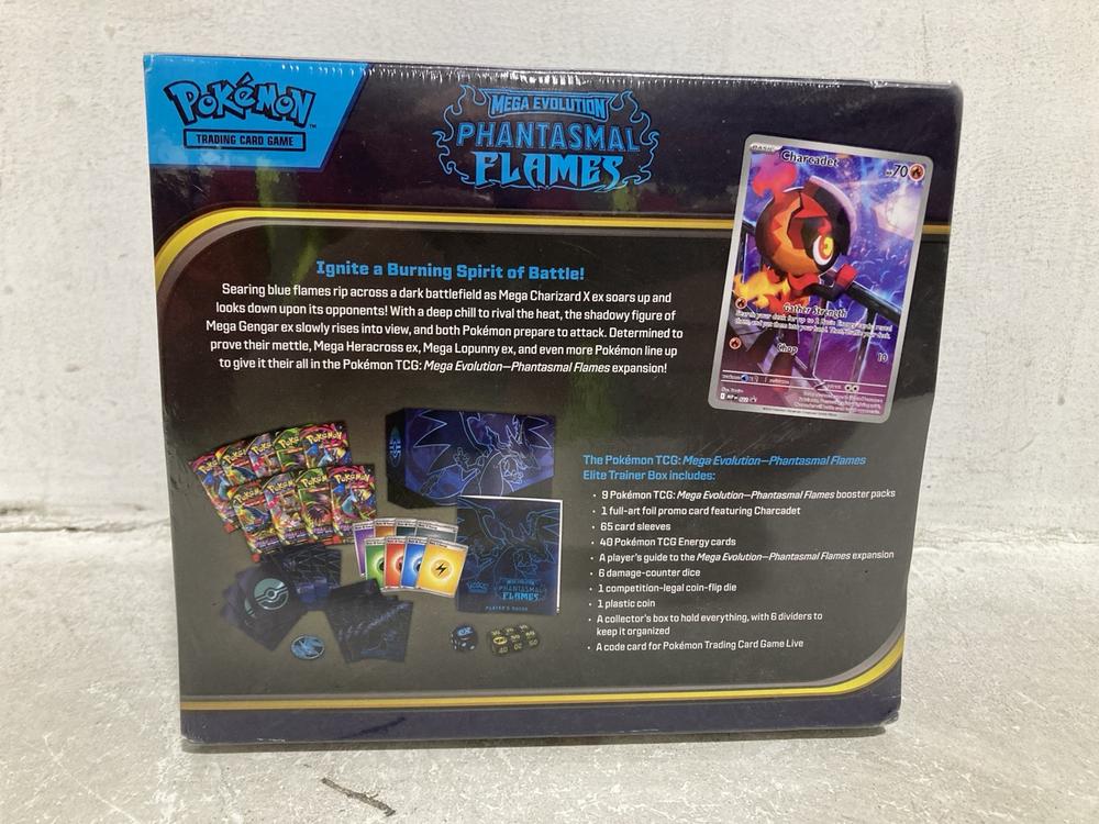 Lot 533  
            Chesterfield SR46 - Parcel Delivery Only 

                
POKEMON MEGA EVOLUTION PHANTASMAL FLAMES ELITE TRAINER BOX (LOCATION: I5)