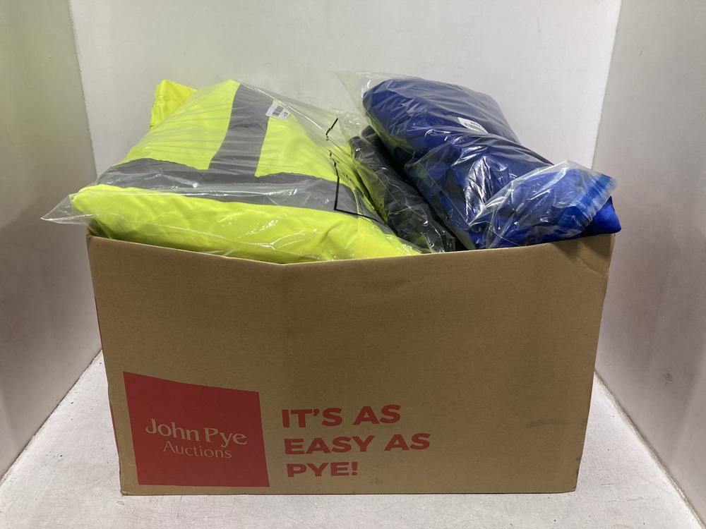 Lot 550  
            Chesterfield SR46 - Parcel Delivery Only 

                
BOX OF ASSORTED WORKWEAR TO INCLUDE PORTWEST CONTRAST TRAFFIC JACKET IN YELLOW /G...