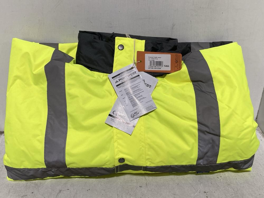 Lot 550  
            Chesterfield SR46 - Parcel Delivery Only 

                
BOX OF ASSORTED WORKWEAR TO INCLUDE PORTWEST CONTRAST TRAFFIC JACKET IN YELLOW /G...