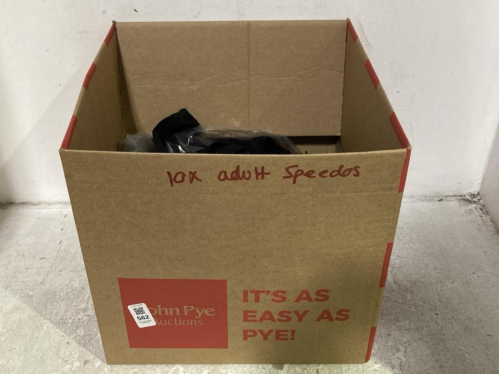 Lot 562  
            Chesterfield SR46 - Parcel Delivery Only 

                
10 X ASSORTED ADULTS SPEEDOS TO INCLUDE SPEEDO RACERBACK 1/4 SWIMSUIT IN TEAL - U...