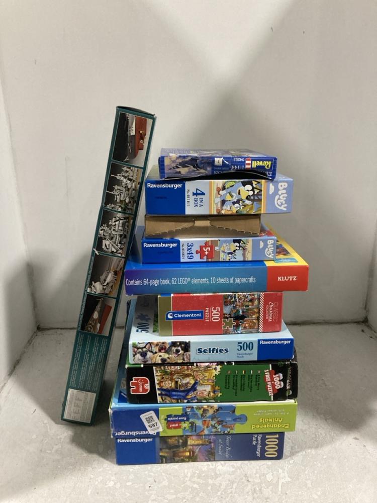 Lot 597  
            Chesterfield SR46 - Parcel Delivery Only 

                
11 X ASSORTED GAMES TO INCLUDE RAVENSBURGER ENDANGERED ANIMALS (LOCATION: H1)