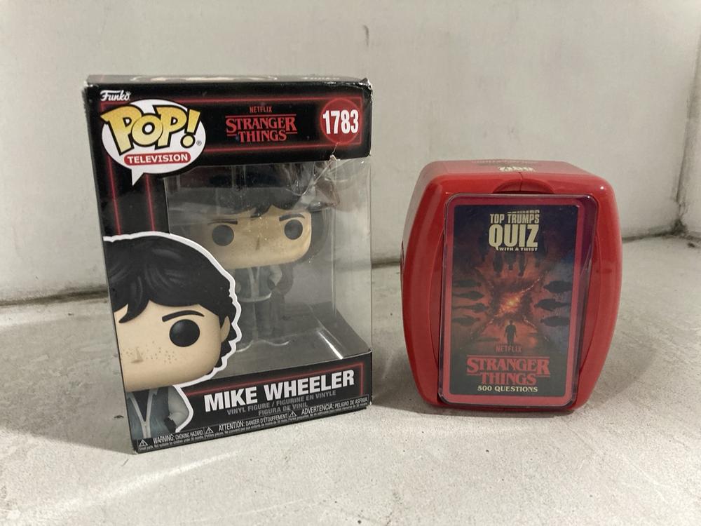 Lot 601  
            Chesterfield SR46 - Parcel Delivery Only 

                
6 X ASSORTED STRANGER THINGS ITEMS TO INCLUDE POP FIGURE MIKE WHEELER 1783 (LOCAT... - Image 2