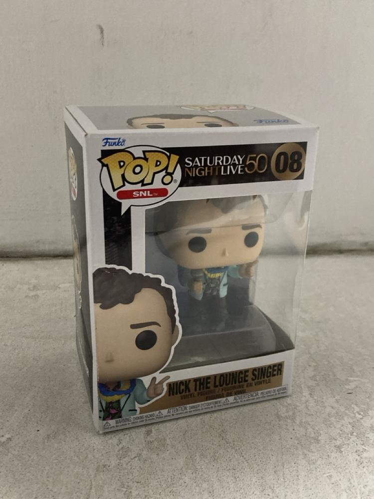 Lot 602  
            Chesterfield SR46 - Parcel Delivery Only 

                
5 X ASSORTED POP FIGURES TO INCLUDE POP SATURDAY NIGHT LIVE 50 NICK THE LOUNGE SI... - Image 3
