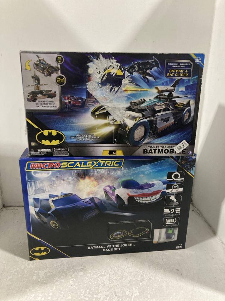 Lot 605  
            Chesterfield SR46 - Parcel Delivery Only 

                
DC BATMAN ULTIMATE TRANSFORMER BATMOBILE TO INCLUDE MICRO SCALEXTRIC BATMAN VS TH...