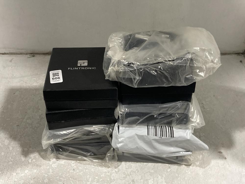 Lot 606  
            Chesterfield SR46 - Parcel Delivery Only 

                
9 X ASSORTED BELTS TO INCLUDE FLINTRONIC BLACK LEATHER BELT (LOCATION: H1)