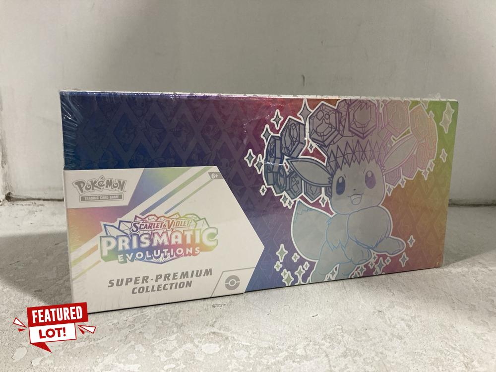 Lot 608  
            Chesterfield SR46 - Parcel Delivery Only 

                
POKEMON SCARLET AND VIOLET PRISMATIC EVOLUTIONS SUPER PREMIUM COLLECTION ORIGINAL...