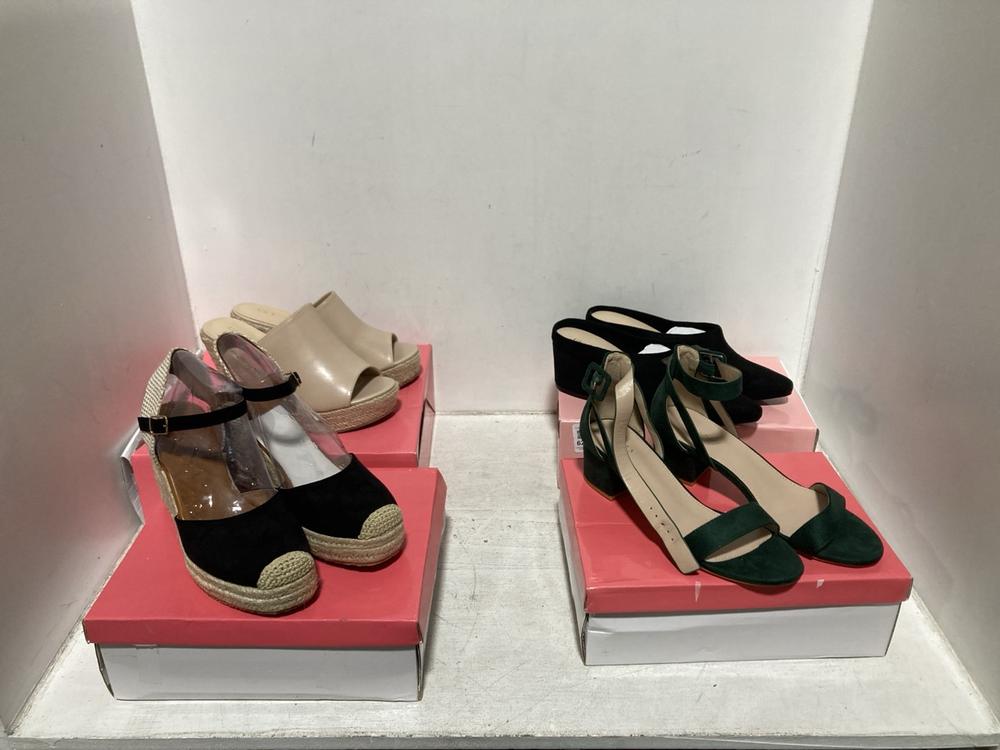 Lot 628  
            Chesterfield SR46 - Parcel Delivery Only 

                
4 X ASSORTED SHOES TO INCLUDE BLACK LOW HEEL SHOES IN SIZE 6 UK (LOCATION: H2)