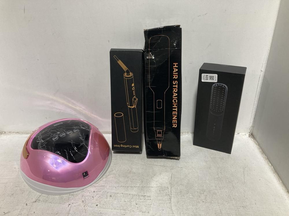 Lot 631  
            Chesterfield SR46 - Parcel Delivery Only 

                
4 X ASSORTED BEAUTY ITEMS TO INCLUDE SUN Q9 UV LED NAIL LAMP PRO (LOCATION: H2)