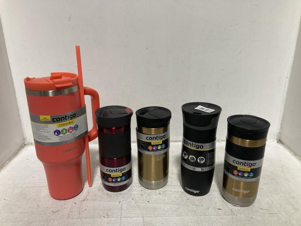 Lot 633  
            Chesterfield SR46 - Parcel Delivery Only 

                
5 X ASSORTED FLASKS TO INCLUDE CONTIGO THERMALOCK PINK FLASK (LOCATION: H2)