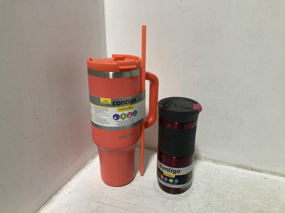 Lot 633  
            Chesterfield SR46 - Parcel Delivery Only 

                
5 X ASSORTED FLASKS TO INCLUDE CONTIGO THERMALOCK PINK FLASK (LOCATION: H2) - Image 2