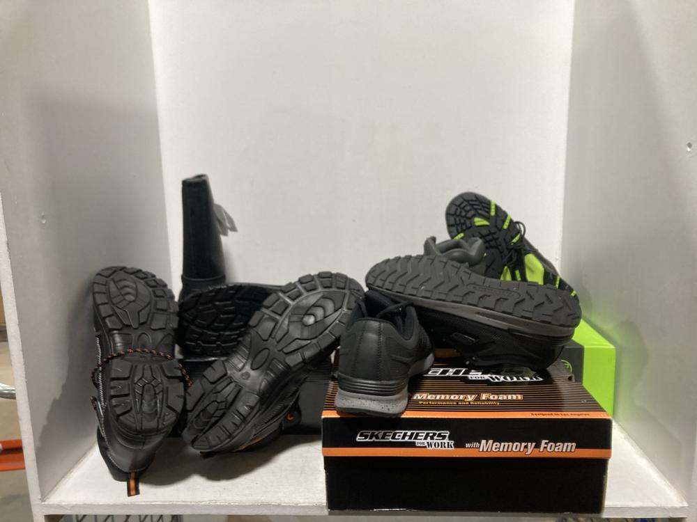 Lot 645  
            Chesterfield SR46 - Parcel Delivery Only 

                
4 X ASSORTED WORKWEAR TRAINERS TO INCLUDE SKECHERS WORK MEMORY FOAM SHOES IN BLAC... - Image 2