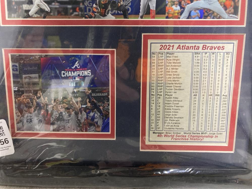 Lot 656  
            Chesterfield SR46 - Parcel Delivery Only 

                
2021 ATLANTA BRAVES WORLD SERIES CHAMPIONSHIP PHOTO FRAME COLLAGE (LOCATION: H3) - Image 4