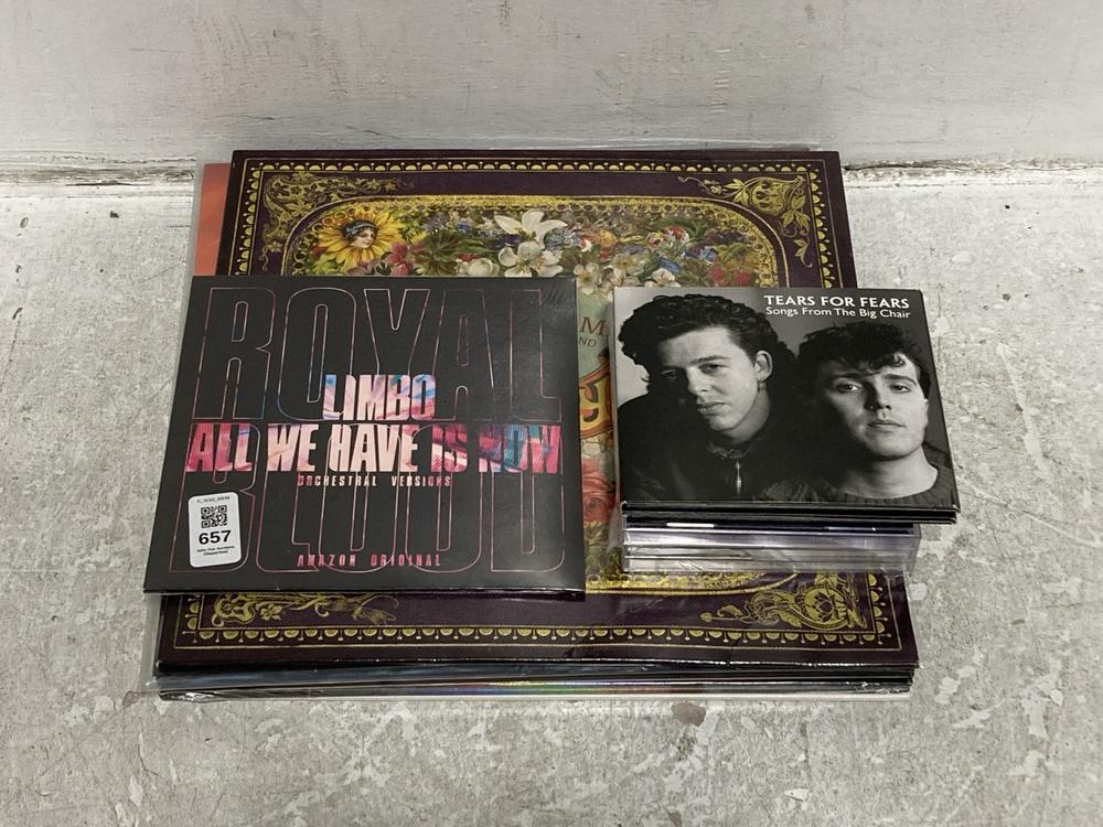 Lot 657  
            Chesterfield SR46 - Parcel Delivery Only 

                
QTY OF ASSORTED CDS & VINYLS TO INCLUDE 4 TEARS FOR FEARS FROM BIG CHAIR CD (LOCA...