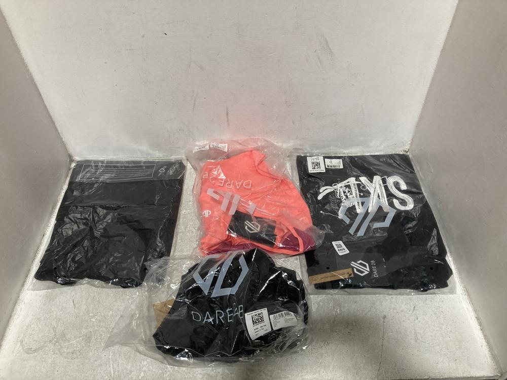 Lot 666  
            Chesterfield SR46 - Parcel Delivery Only 

                
4 X ASSORTED ADULTS DARE2B SPORTS CLOTHING TO INCLUDE DARE2B STOMPING TSHIRT IN B...