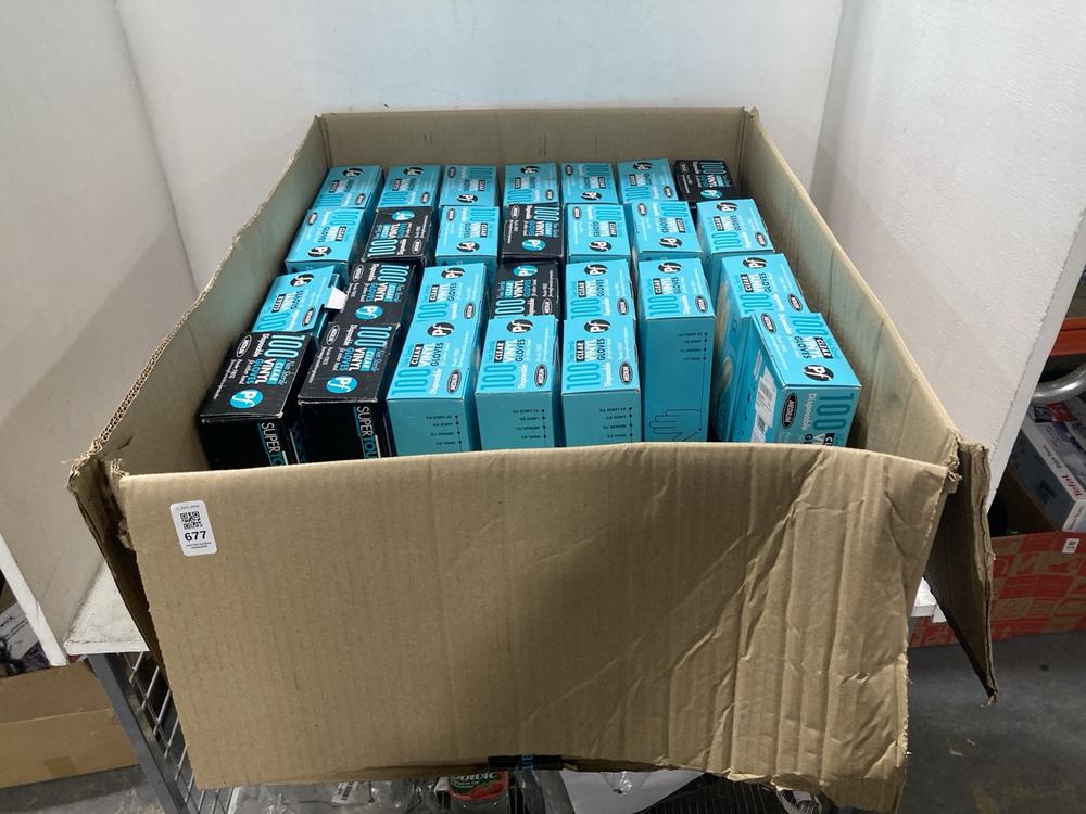 Lot 677  
            Chesterfield SR46 - Parcel Delivery Only 

                
28 X SUPERTOUCH 100-PACK DISPOSABLE NON-STERILE CLEAR VINYL GLOVES - SIZE: M (LOC...