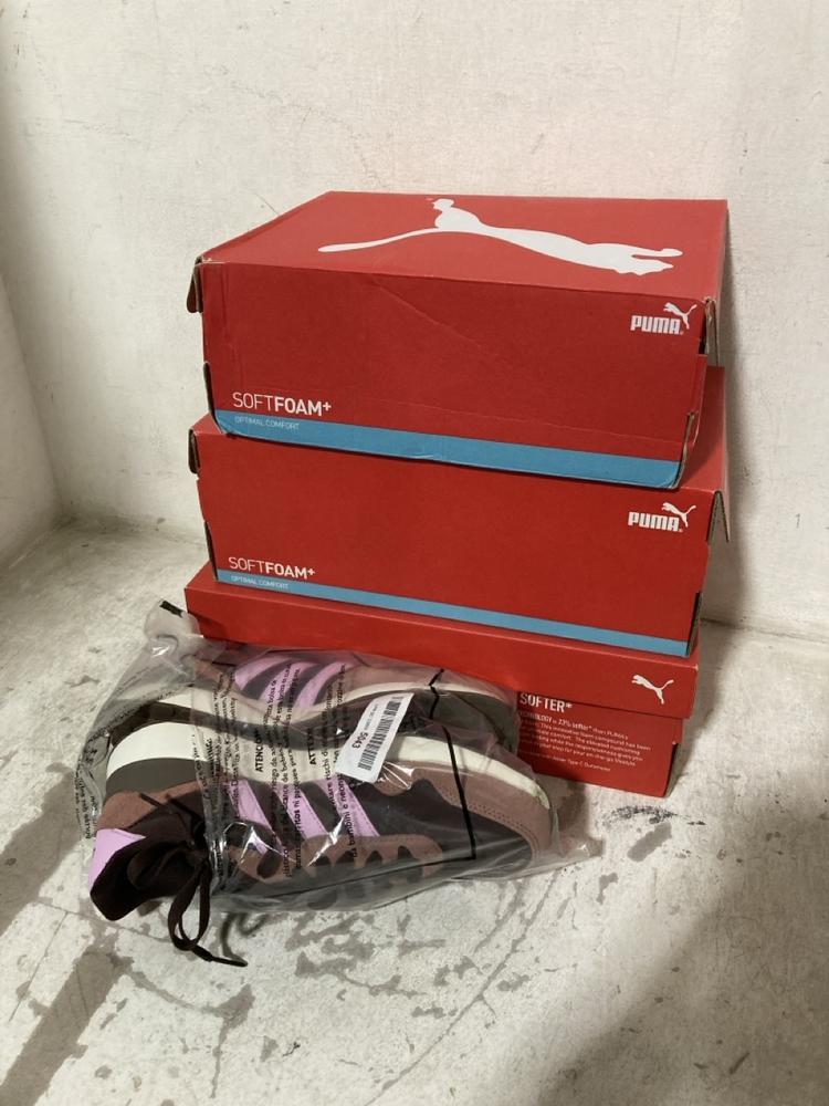 Lot 696  
            Chesterfield SR46 - Parcel Delivery Only 

                
4 X ASSORTED ADULTS SHOES TO INCLUDE ADIDAS LACE-UP SNEAKER IN PINK & BROWN - UK ...
