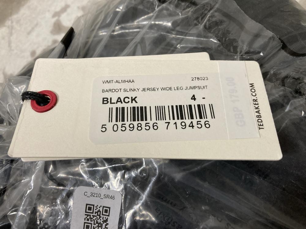 Lot 700  
            Chesterfield SR46 - Parcel Delivery Only 

                
TED BAKER BARDOT SLINKY JERSEY WIDE LEG JUMPSUIT IN BLACK - UK SIZE 4 - ORIGINAL ... - Image 3