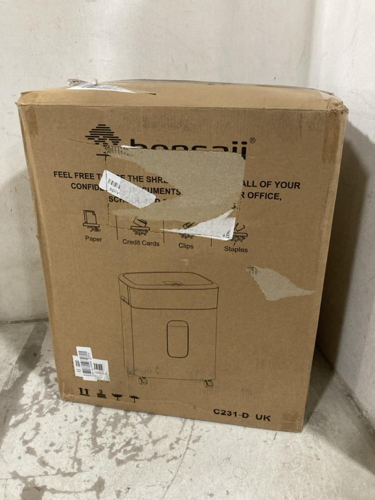 Lot 720  
            Chesterfield SR46 - Parcel Delivery Only 

                
BONSAII AUTO-FEED & MANUAL-FEED MICRO-CUT PAPER SHREDDER (LOCATION: H4)