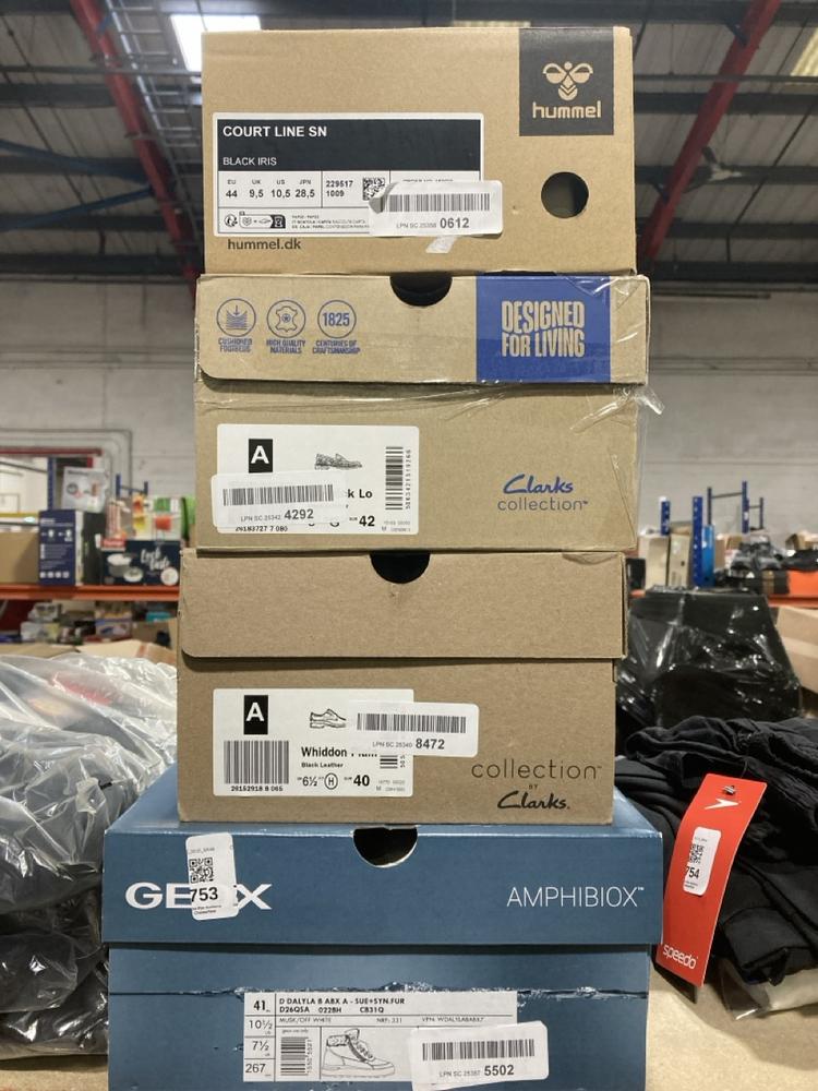 Lot 753  
            Chesterfield SR46 - Parcel Delivery Only 

                
4 X ASSORTED ADULTS SHOES TO INCLUDE GEOX DALYA LACE-UP FUR-LINED SHOES IN MUSK -...