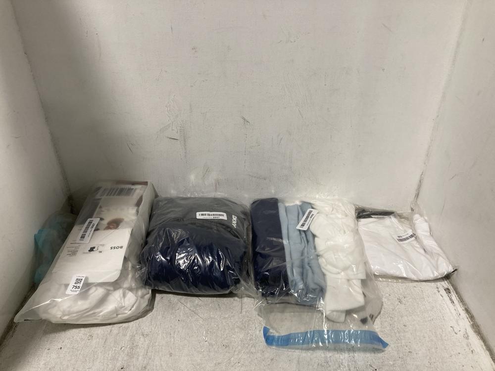 Lot 755  
            Chesterfield SR46 - Parcel Delivery Only 

                
QTY OF ASSORTED ADULTS BRANDED CLOTHING TO INCLUDE EMPORIO ARMANI T SHIRT IN WHIT... - Image 2