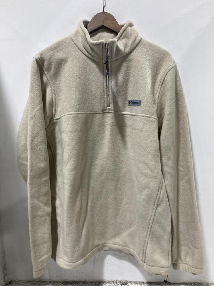 Lot 758  
            Chesterfield SR46 - Parcel Delivery Only 

                
COLUMBIA MOUNTAIN 1/2 ZIP FLEECE IN BEIGE - UK SIZE L TO INCLUDE CARHARTT RELAXED... - Image 4