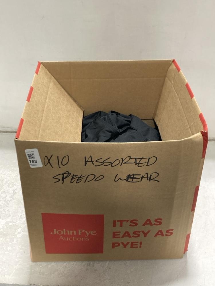 Lot 763  
            Chesterfield SR46 - Parcel Delivery Only 

                
10 X ASSORTED ADULTS SPEEDOS TO INCLUDE SPEEDO SWIMSUIT IN RED - UK SIZE 85CM (LO...