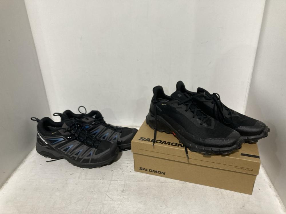 Lot 789  
            Chesterfield SR46 - Parcel Delivery Only 

                
SALOMON X ULTRA PIONEER SHOES IN BLACK - UK SIZE 11.5 TO INCLUDE SALOMON ALPHA CR...