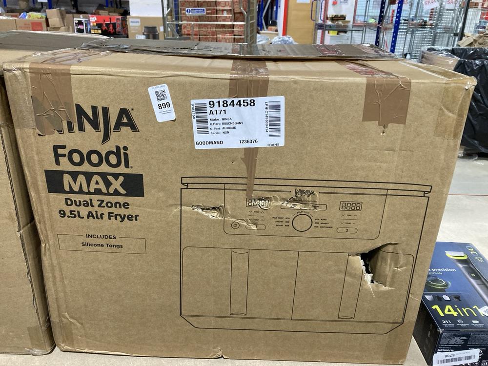 Lot 899  
            Chesterfield SR46 - Parcel Delivery Only 

                
NINJA FOODI MAX DUAL ZONE 9.5L AIR FRYER IN BLACK