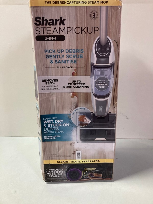 Lot 103  
            Nottingham SR1 - Delivery Only 

                
SHARK STEAMPICKUP 3-IN-1 STEAM MOP MODEL: SD200UK - ORIGINAL RRP.£199