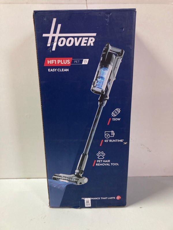 Lot 124  
            Nottingham SR1 - Delivery Only 

                
HOOVER HF1 PLUS PET CORDLESS VACUUM CLEANER MODEL: HF1P10P - ORIGINAL RRP.£139
