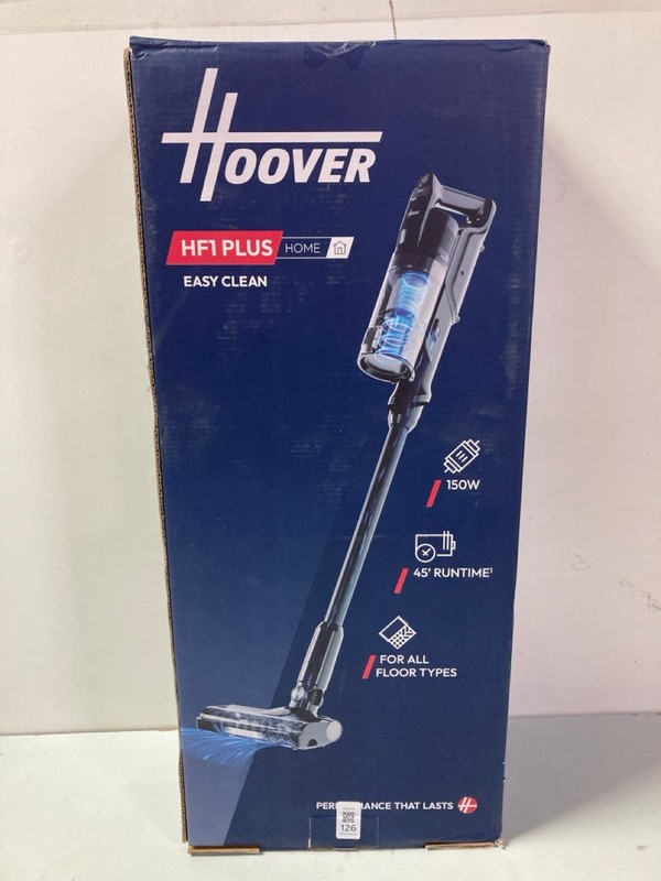 Lot 126  
            Nottingham SR1 - Delivery Only 

                
HOOVER HF1 PLUS PET CORDLESS VACUUM CLEANER MODEL: HF1P10P - ORIGINAL RRP.£139