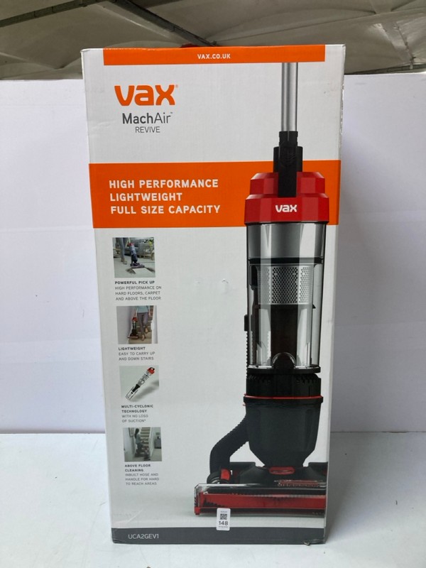 Lot 148  
            Nottingham SR1 - Delivery Only 

                
VAX MACHAIR REVIVE UP-RIGHT VACUUM CLEANER MODEL: UCA2GEV1 - ORIGINAL RRP.£69