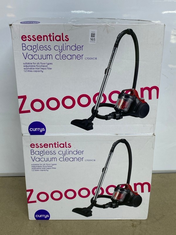 Lot 165  
            Nottingham SR1 - Delivery Only 

                
2 X CE BAGLESS CYLINDER VACUUM CLEANER MODEL: C700VC18