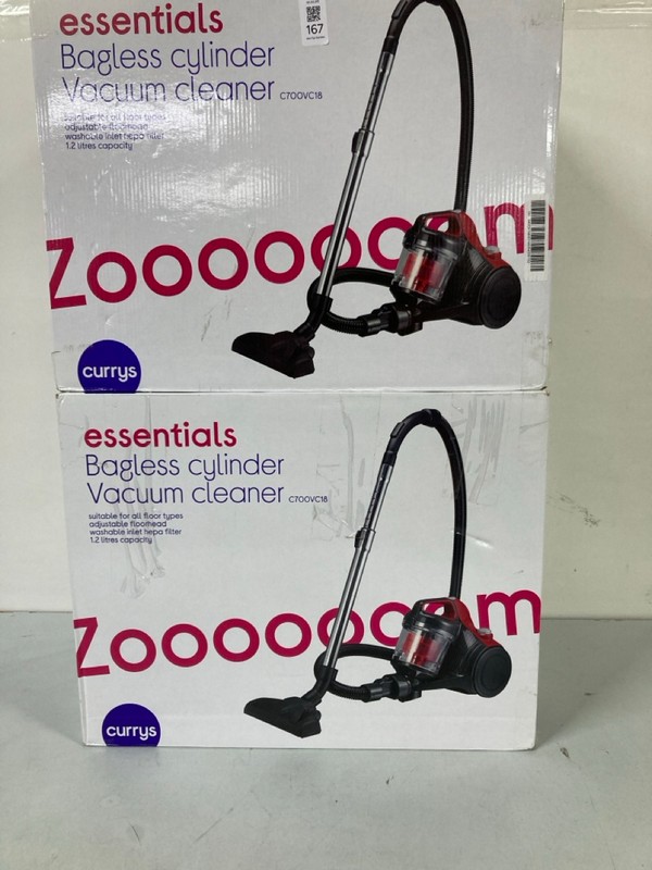 Lot 167  
            Nottingham SR1 - Delivery Only 

                
2 X CE BAGLESS CYLINDER VACUUM CLEANER MODEL: C700VC18