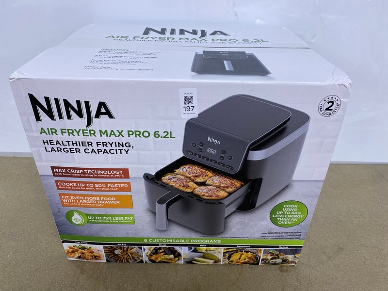 Lot 197  
            Nottingham SR1 - Delivery Only 

                
NINJA 6.2L MAX PRO AIR FRYER - MODEL - AF180UK - ORIGINAL RRP - £109.99